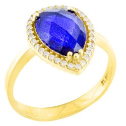 Χρυσό δαχτυλίδι σταγόνα Κ14 με ζιργκόν